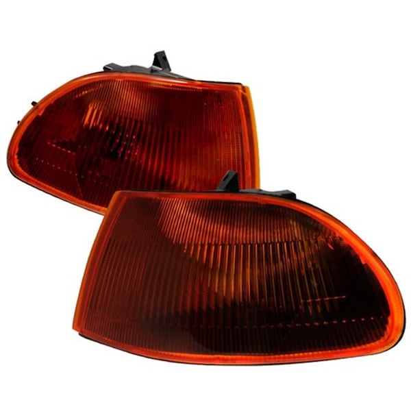 Overtime 4 Door Corner Lights for 92 to 95 Honda Civic; Smoke Amber - 10 x 10 x 12 in. OV686361 - main